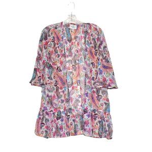 American Eagle Outfitters Boho Open Front Paisley Print Flowy Cover Up Size XS